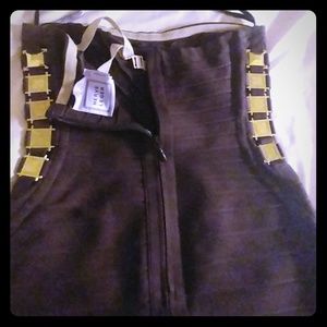 Brown Herve Leger cocktail dress